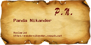 Panda Nikander névjegykártya